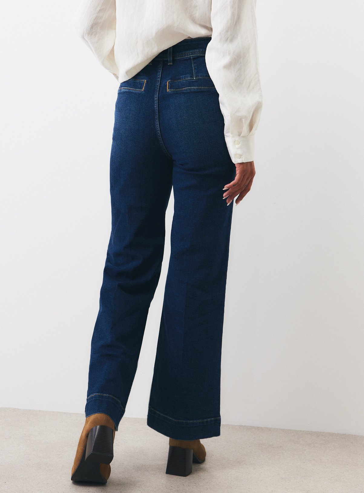 Dark Denim High Rise Stay Crease Flare Jeans 6 - Image 4 thumbnail